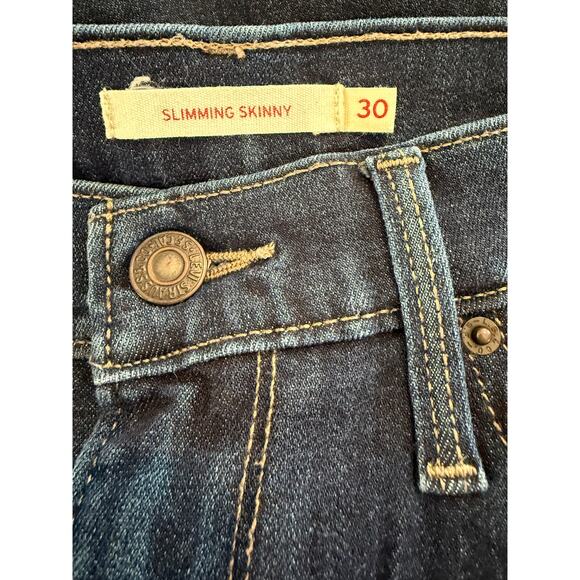 Levis Slimming Skinny Dark Wash Denim Jeans 30 - Picture 6 of 7